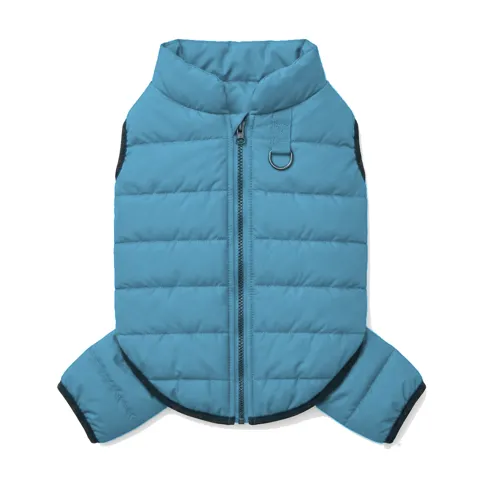 Sky Blue Dog Quilted Puffer Jacket