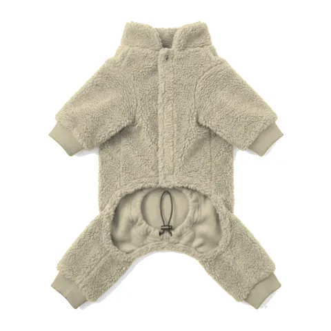 Cream Dog Teddy Fleece Four-Leg Coat