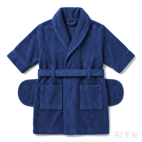 Navy Dog Terry Bath Robe