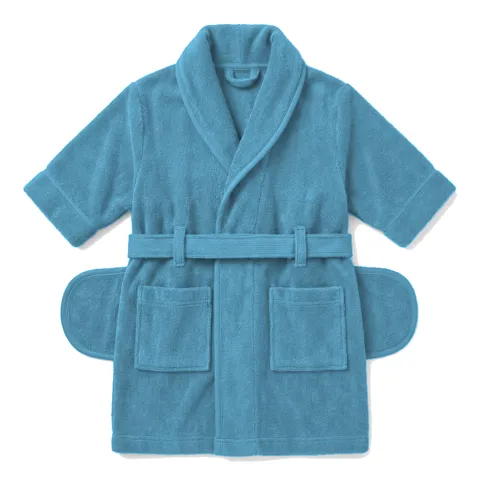 Sky Blue Dog Terry Bath Robe