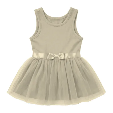 Cream Dog Tulle Party Dress