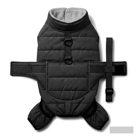 Black Dog Padded Walking Coat with Harness wholesale