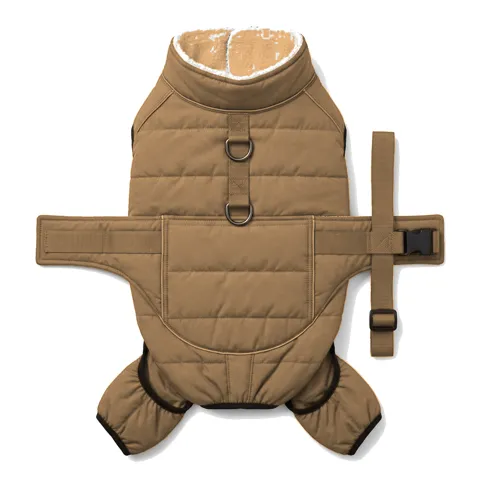Camel Dog Padded Walking Coat with Harness
