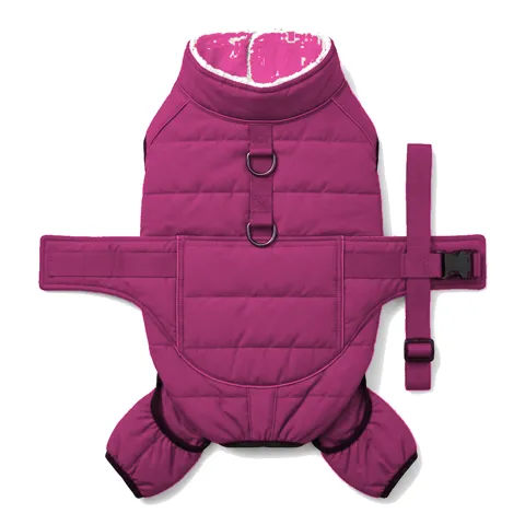 Hot Pink Dog Padded Walking Coat with Harness