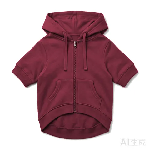 Burgundy Dog Zip-Up Hoodie