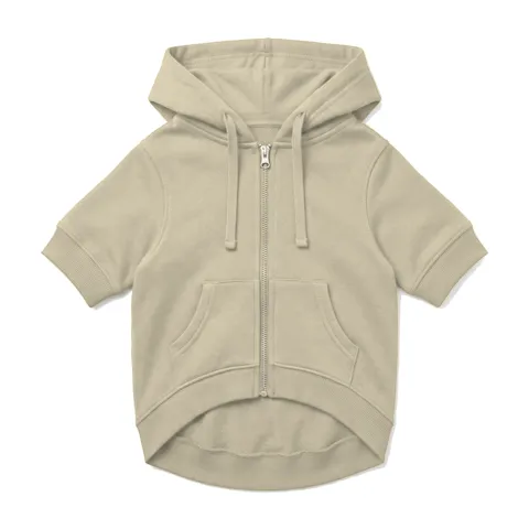 Cream Dog Zip-Up Hoodie