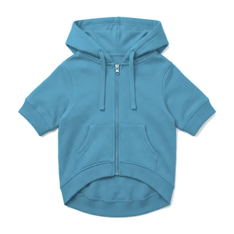Sky Blue Dog Zip-Up Hoodie